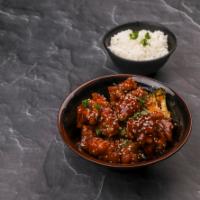 C02. General Tso's Chicken · Broccoli and bell pepper. Served with white rice. Spicy.