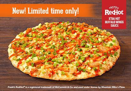 Angry      Buffalo Chicken · Grilled chicken tossed in Frank’s® Redhot Xtra Hot Buffalo Wings Sauce, sliced onions, fresh diced celery and green onions on our creamy garlic white sauce, then drizzled with more Frank's® RedHot Xtra Hot Buffalo Wings Sauce. 