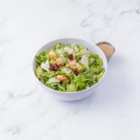 Chopped Salad · Romaine hearts, grilled chicken, fresh mozzarella, toasted walnuts, dried cranberries and Ba...