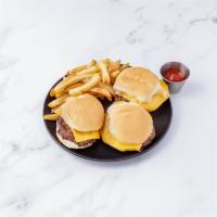 Kid's Cheeseburger Sliders and French Fries · 