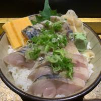 Saba Don · Japanese mackerel over sushi rice.