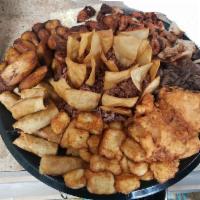 Super Creole Platter ( good for up to 12 people) · All the Nicaraguan flavors ( good for up to 12 people)
Chicken, Pork, Carne Asada, Gallo Pin...