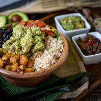 Avocado Chicken Bowl / Salad · Oven Roasted Chicken & Avocado all mixed together in house sauce over Lettuce or Rice Bed, F...