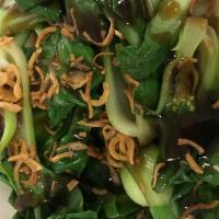 Chef Garden · Steamed bok choy, sesame oil, oyster sauce and fried onion.