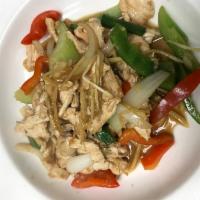 Healthy Ginger · Sauteed with onion, baby corn, bell pepper, mushroom, scallion and fresh ginger. Served with...