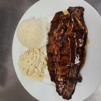 Charbroiled Short Rib Plate with Homemade Teriyaki Sauce · Marinated, then grilled and glazed with our homemade teriyaki sauce.