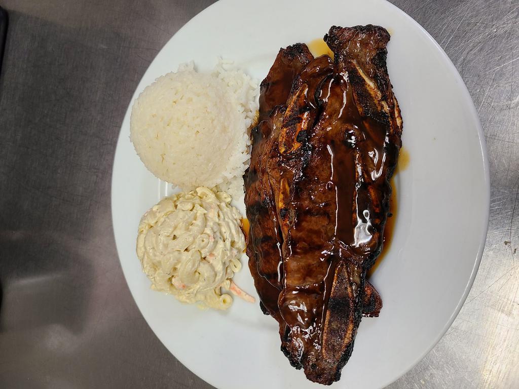 Charbroiled Short Rib Plate with Homemade Teriyaki Sauce · Marinated, then grilled and glazed with our homemade teriyaki sauce.