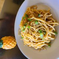 Garlic Butter Noodles · Stir fried chewy garlic butter yakisoba noodles