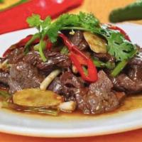 Sauteed Beef with Ginger and Scallions 姜葱炒牛肉 · sauteed beef with ginger and scallions 