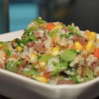 Stir fried rice with beef 生炒牛肉崧炒饭 · stir-fried rice with beef