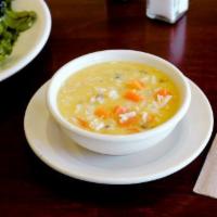 Soup du Jour · Please call restaurant for daily soup of the day. Served with yeast roll.