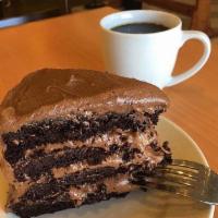 Gluten Free Chocolate Cake · Dense dark chocolate gf cake with equally rich chocolate icing