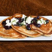 Lemon Ricotta Pancakes · blueberry compote, maple syrup