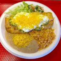 4. Chimichanga Combination Plate · Chicken, ground beef or shredded beef.