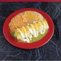6. Chile Verde Burrito Combination Plate · 