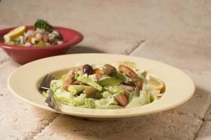 Babajoon's Salad · Mixed greens, cucumbers, tomatoes, imported mixed olives, Babajoon's dressing: extra virgin ...