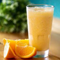 Kids Orange Justice Smoothie · Sunkissed smoothie. Orange, orange juice, banana, lowfat yogurt, pinch of vanilla.