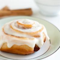 Vanilla Cinnamon Swirl · Freshly baked sweet roll, staffed with cinnamon and topped with vanilla icing.