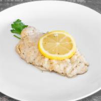 Lemon Chicken · Lightly breaded and seasoned chicken baked with our sweet lemon sauce, black pepper and pars...
