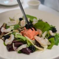 Ice Cream Salad  GF - VEG  · Red onion gelato - grilled shrimp - mixed greens - blackberry shaved parmigiano - caramelize...