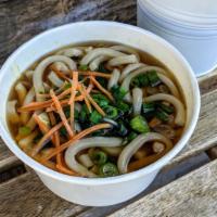 Udon · Wheat noodle soup.