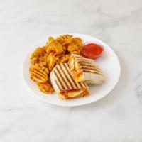 Buffalo Chicken Wrap · Chicken tenders tossed in Buffalo sauce, applewood smoked bacon and melted sharp cheddar che...