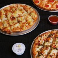 12 Loaded Breadsticks · Freshly made dough loaded with cheese and topped with the toppings of your choice. Perfectly...