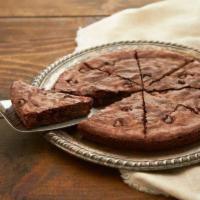 6 Slices Pizza Brownie · Sweet, milk chocolate brownies baked with chocolate chip pieces.