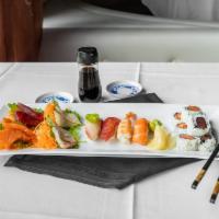 Sushi and Sashimi Combo · 6 piece of sushi, 12 piece of sashimi and 1 red dragon roll.