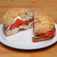 Uncle Sal (Lox Plate) · Your choice of bagel topped with lox, plain schmear, capers, onions, and tomatoes. (Served a...
