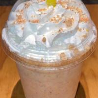 *16oz REESE'S SHAKE. · Vanilla ice cream hand spun w/ creamy peanut butter, crushed Reese's pieces, chocolate syrup...