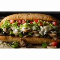 Veggie Classic Sub · Provolone cheese, onions, green peppers, mushrooms, black olives, lettuce and tomatoes. Serv...