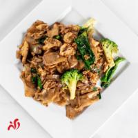 Pad See Eew · Stir fried flat noodle with your choice of meat, egg and broccoli in Thai sweet sauce.