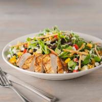 Southwest Chicken Salad · Mixed greens, black beans, roasted corn, diced tomatoes, peppers and fresh avocado tossed in...