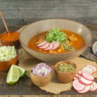 Pozole · Our traditional Jalisco pozole is a flavorful stew made of pork, chiles, garlic, onions, sec...