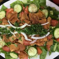 Small Fattoush Salad · House salad with crunchy, fried, pita bread. 
