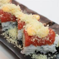 Crunchy Shrimp Roll · in: shrimp tempura, crab meat, avocado, cucumber/ out: eel sauce