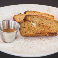 Banana Bread · Served with macadamia butter - delicous AF! banana, apple sauce, coconut oil, buckwheat flou...