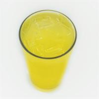 Ginger Lemonade · Ginger juice, lemon juice, honey, water.