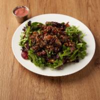 Duck Salad Lunch · Chopped duck let confit, bacon, walnuts, croutons, grapes, dried cherries and truffle oil dr...