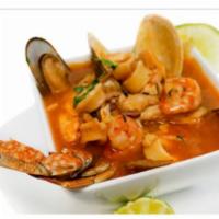 Parihuela Soup · Assorted seafood soup.