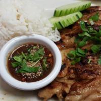 28. BBQ Chicken Rice · Served with tamarind sauce.