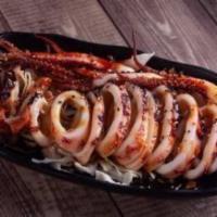 Grill Whole Squid · Grilled cephalopod. 
