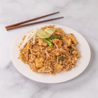 47. Pad Thai Noodle · Rice noodle with eggs, green onion, bean sprout. Served with special house pad Thai sauce an...