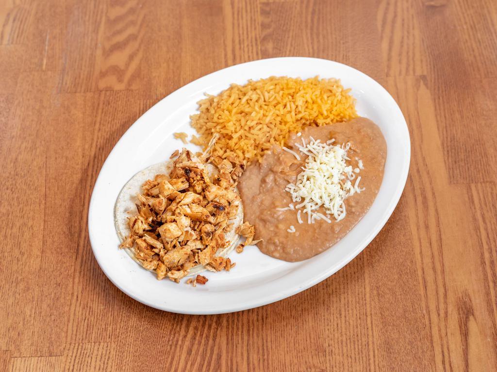 Kids Taco · 1 piece. Choice of meat. Rice and beans.