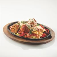 3-Meat Skillet al Forno · Italian sausage, meatballs, sliced chicken, roasted peppers, onions, tomatoes, marinara and ...