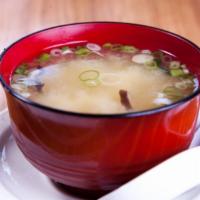 Miso Soup  · Tofu, green onions, seaweed and shiitake mushroom.
