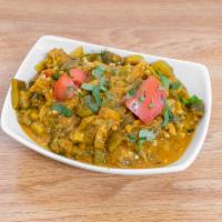 Bhindi Masala · Seasonal okra, sauteed in blend and spices.