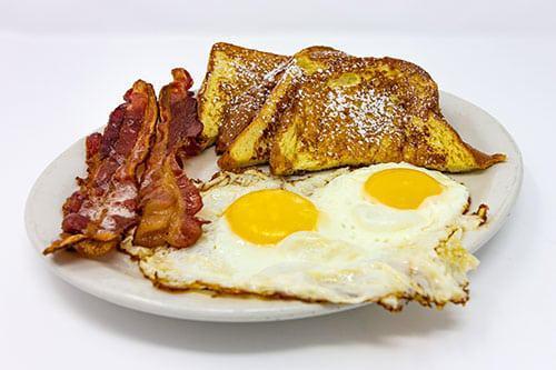 No.2 · 2 eggs, french toast or pancake and bacon or sausage.