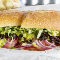 Italian Sandwich · Capicola, Genoa salami, ham, provolone, lettuce, tomato, onion, black olives, pepperoncinis,...